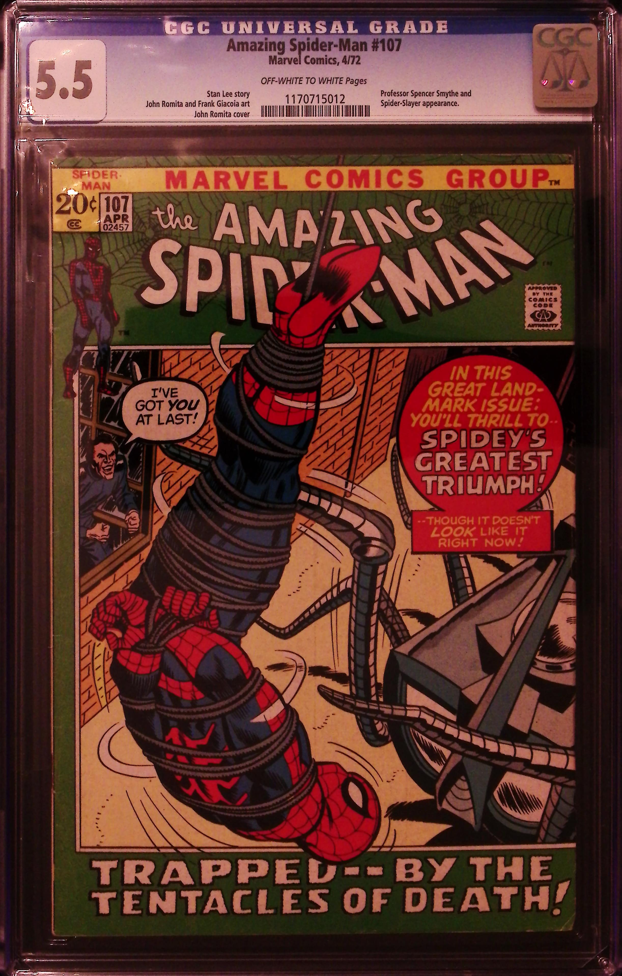 Amazing Spider-Man #107 CGC 5.5 Off White To White Pages