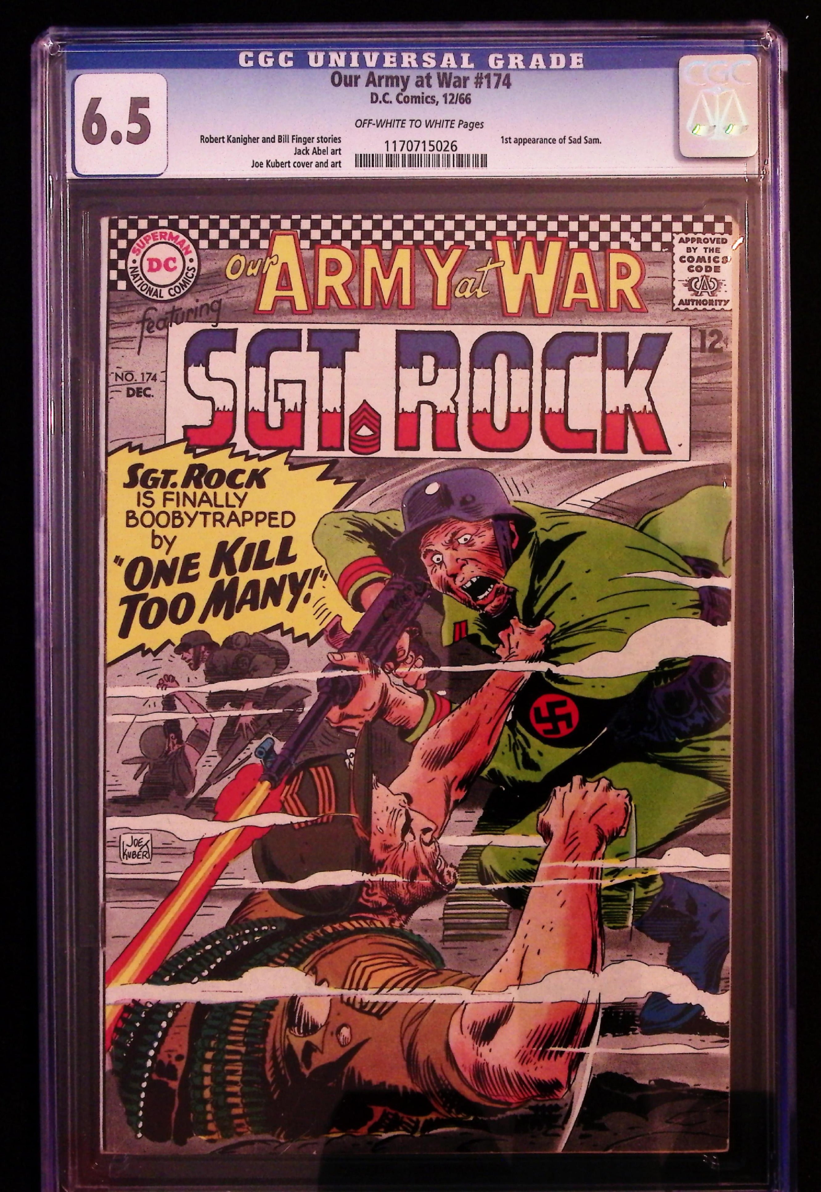 Our Army At War #174 CGC 6.5 Off White To White Pages