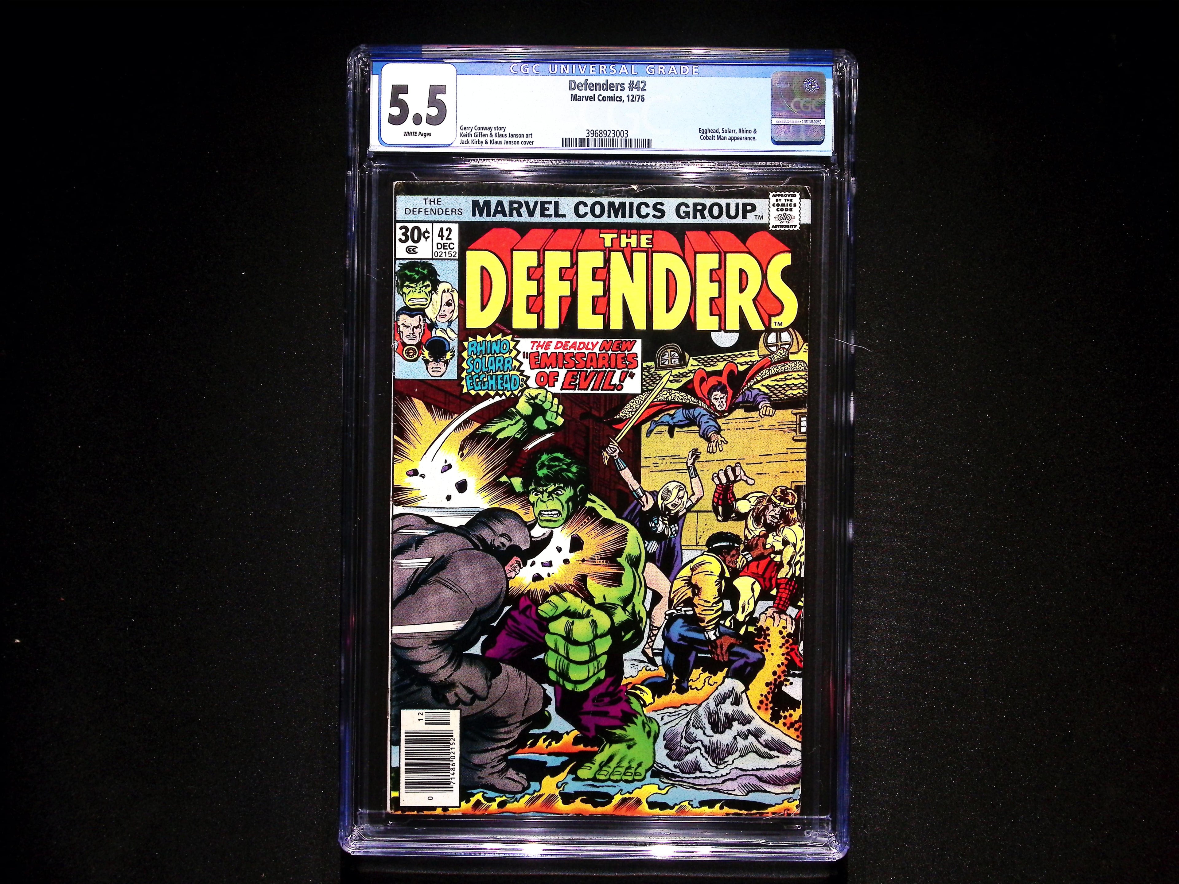 DEFENDERS # 42  White Pages  CGC 5.5