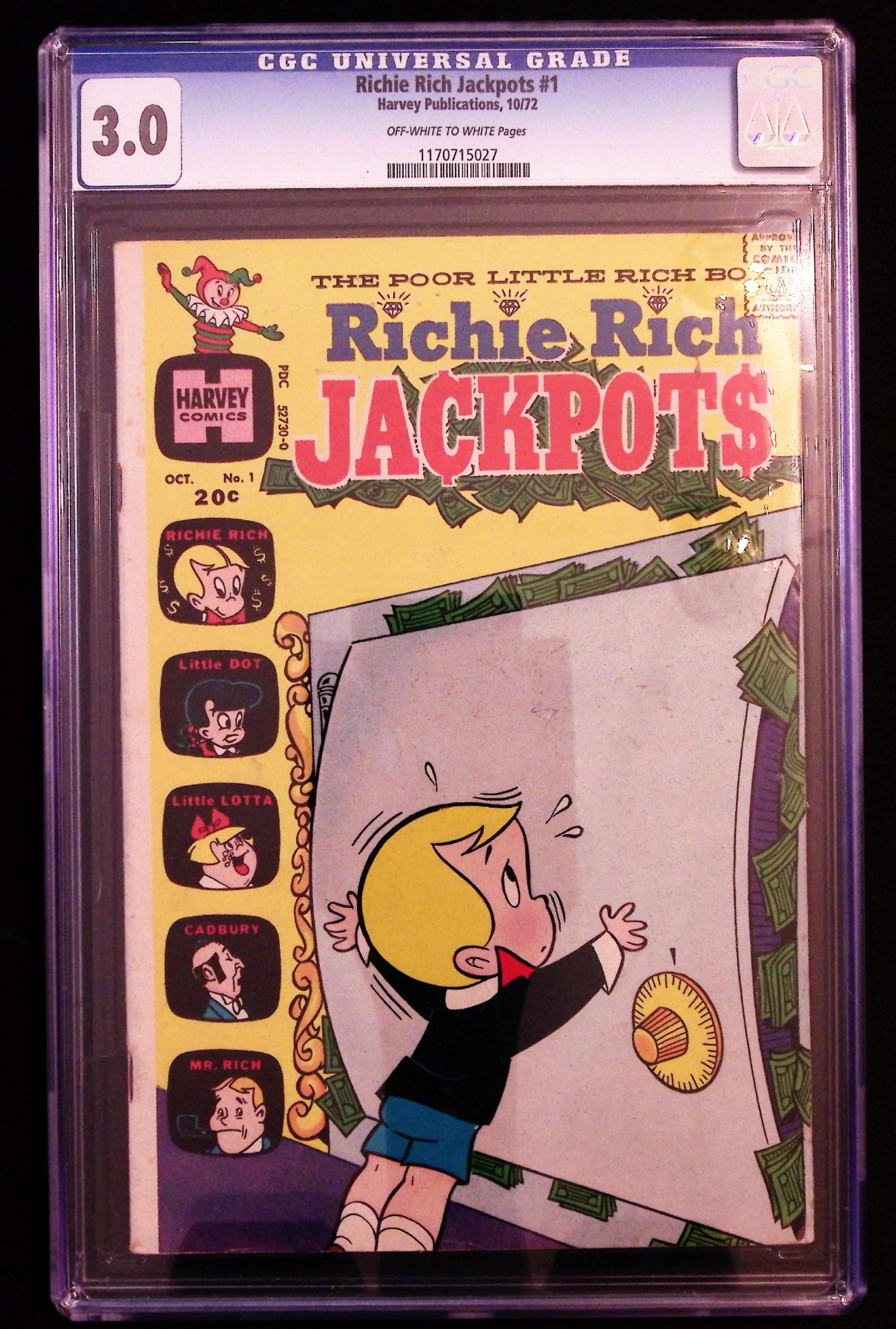 Richie Rich Jackpots #1 CGC 3.0 Off White To White Pages