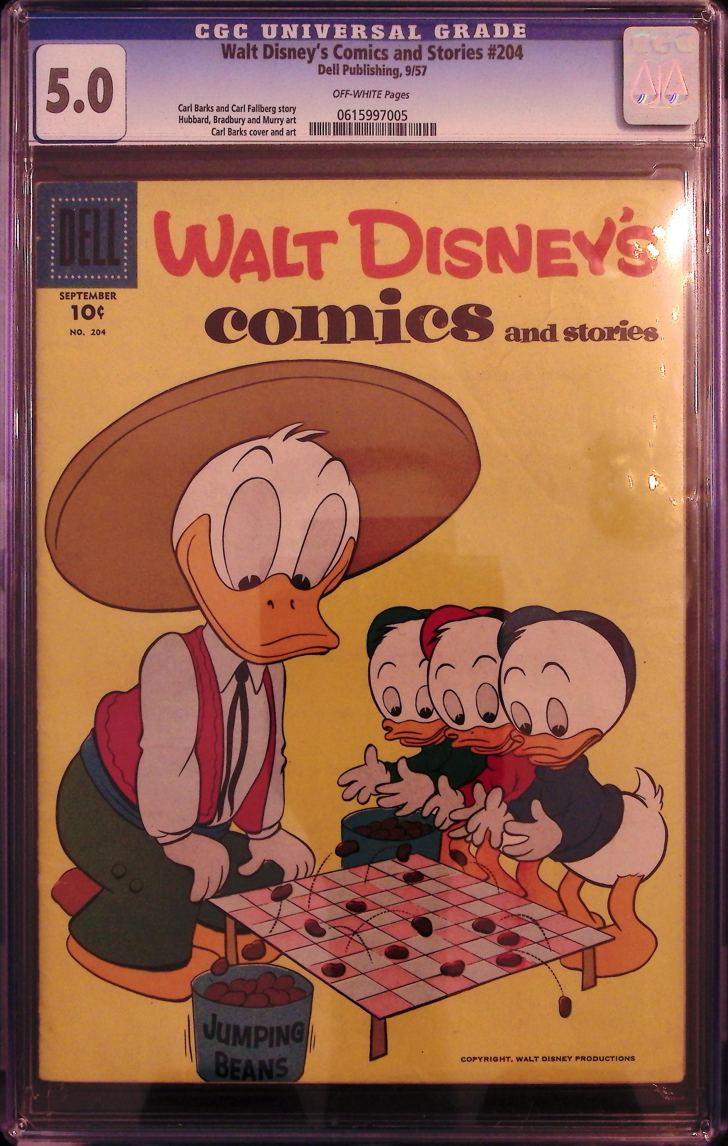 Walt Disney's Comics And Stories #204 CGC 5.0 Off White Pages