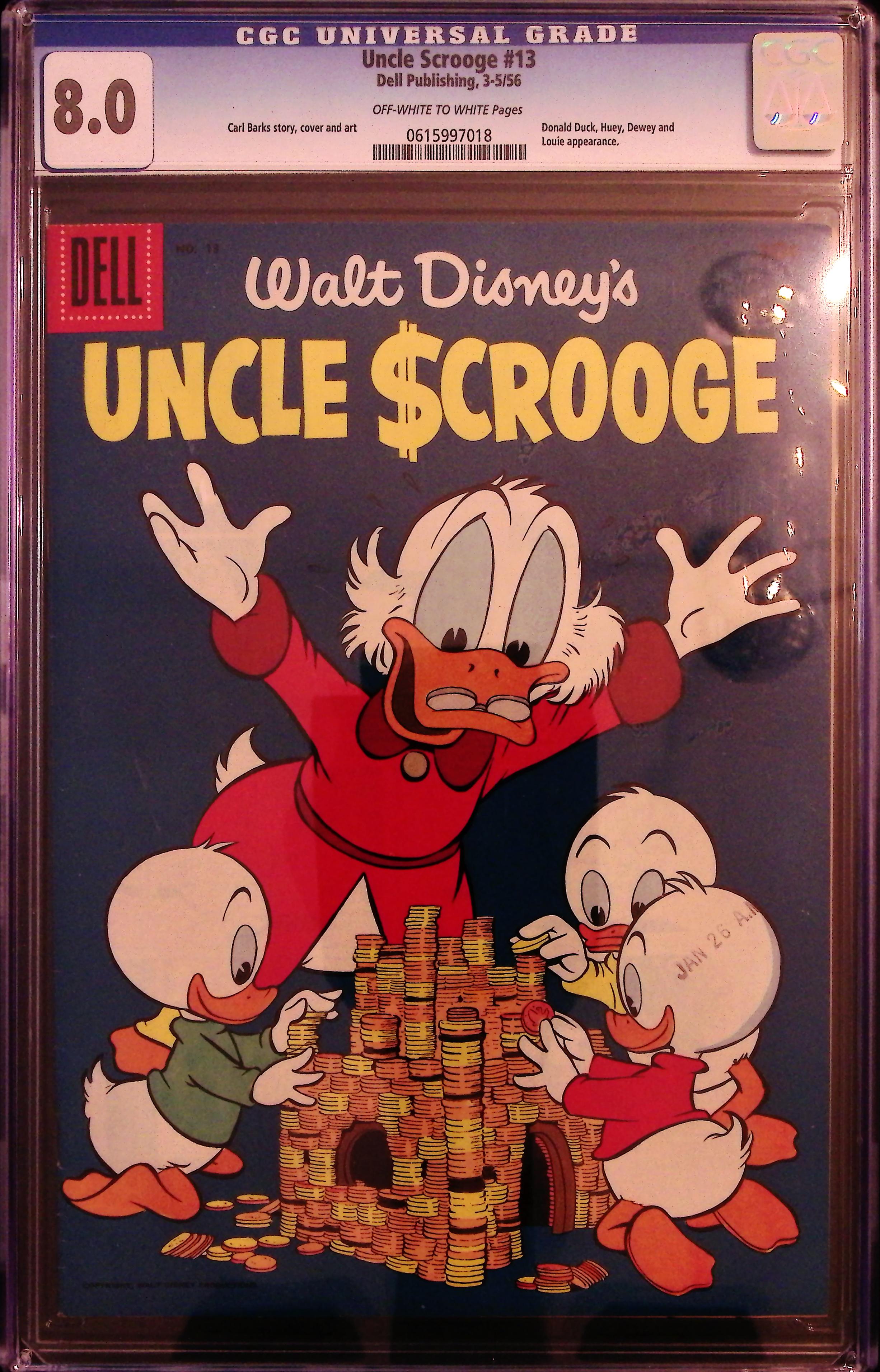 Uncle Scrooge #13 CGC 8.0 Off White To White Pages