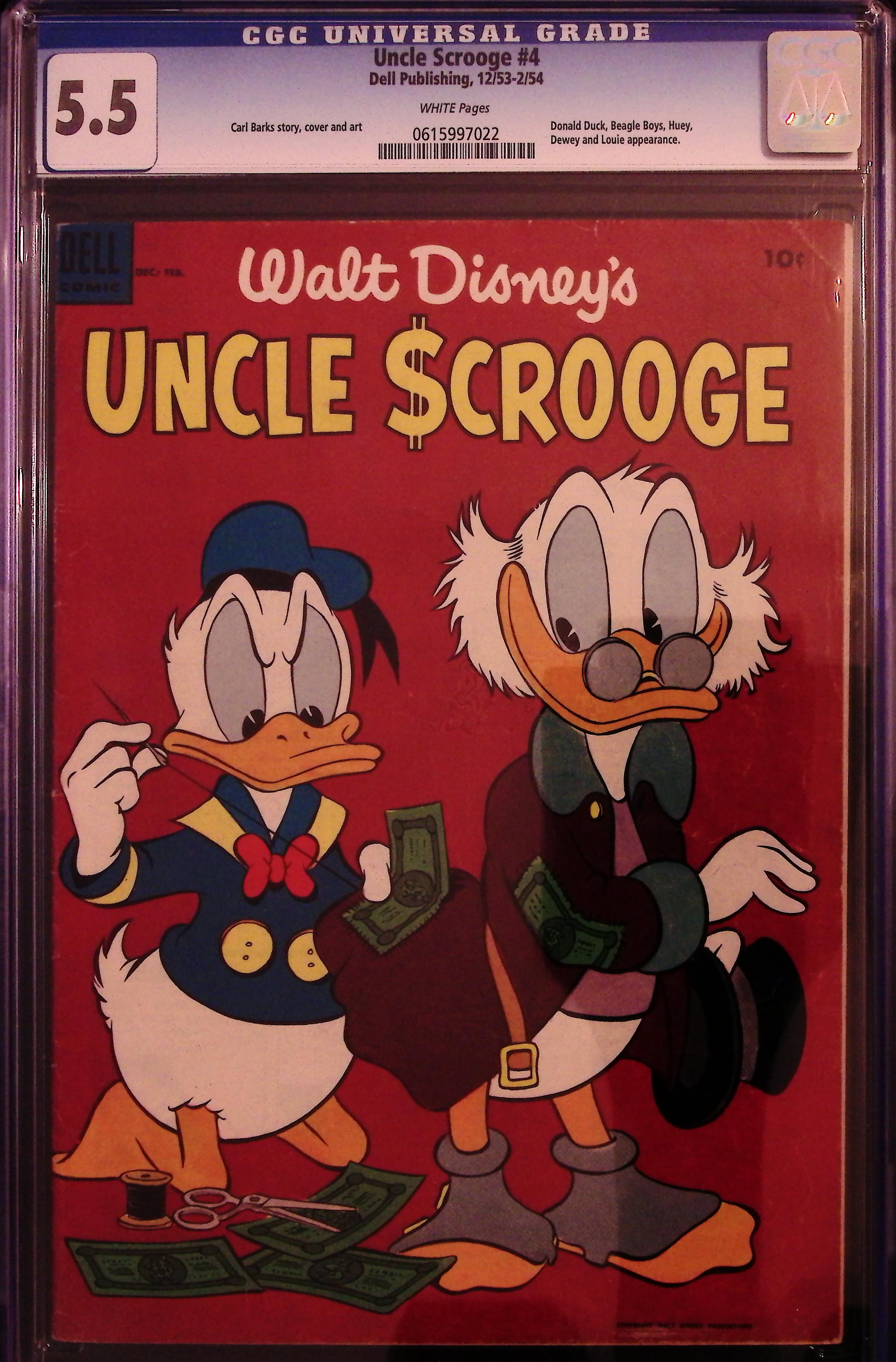 Uncle Scrooge #4 CGC 5.5 White Pages