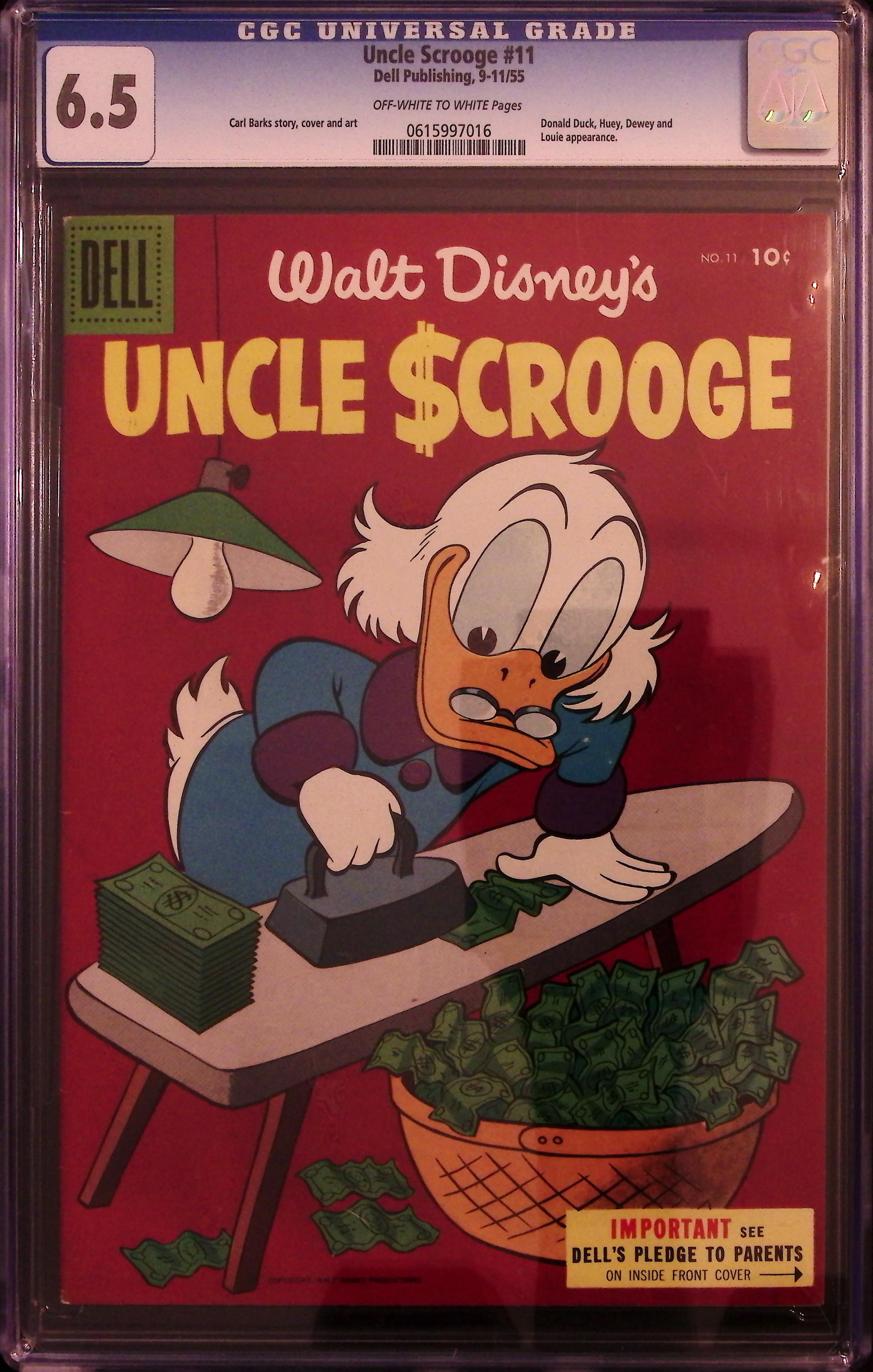Uncle Scrooge #11 CGC 6.5 Off White To White Pages
