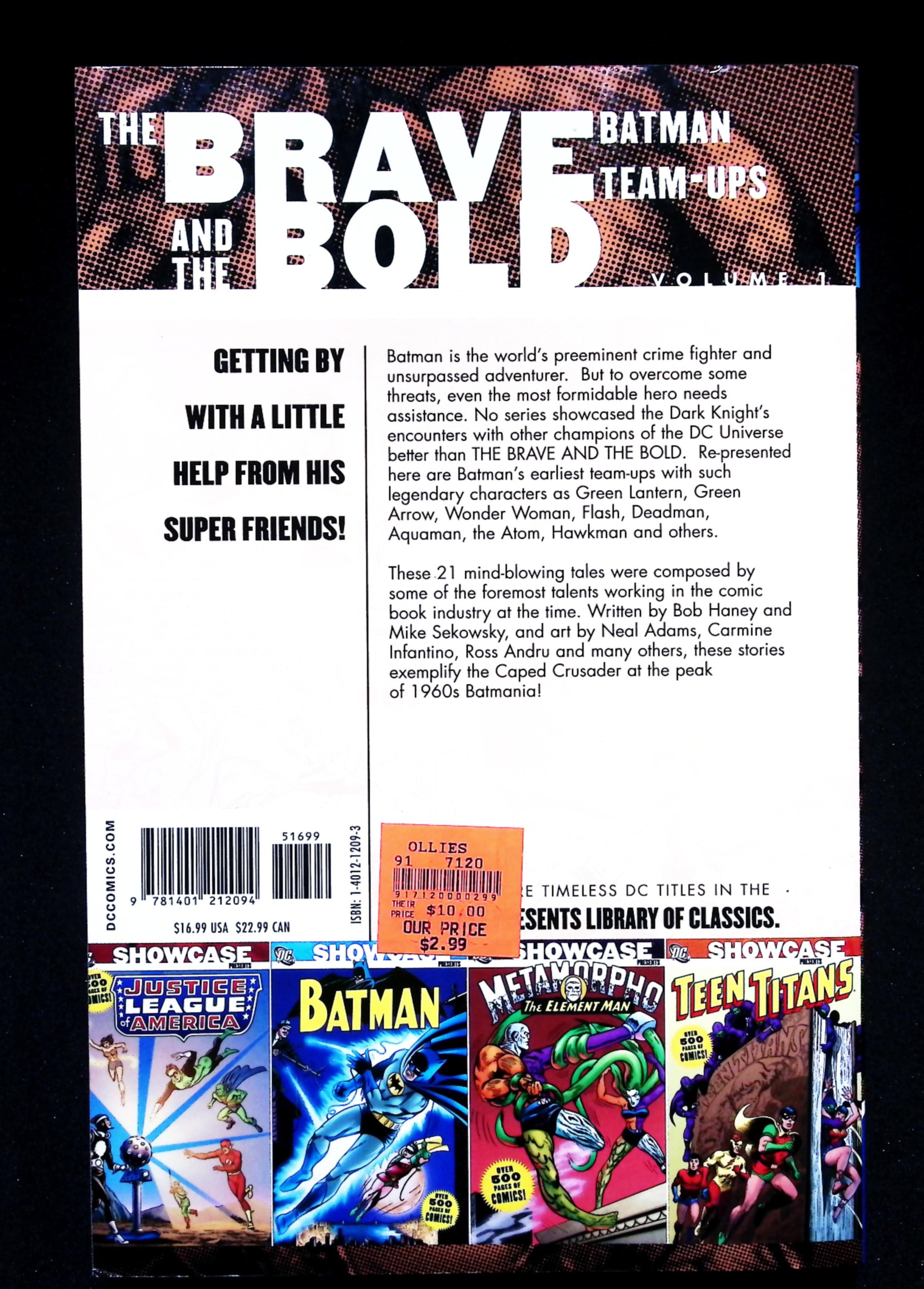 DC Showcase Presents BRAVE AND THE BOLD BATMAN TEAM-UPS Vol 1 Over 500 Pages Black & White Comics MINT