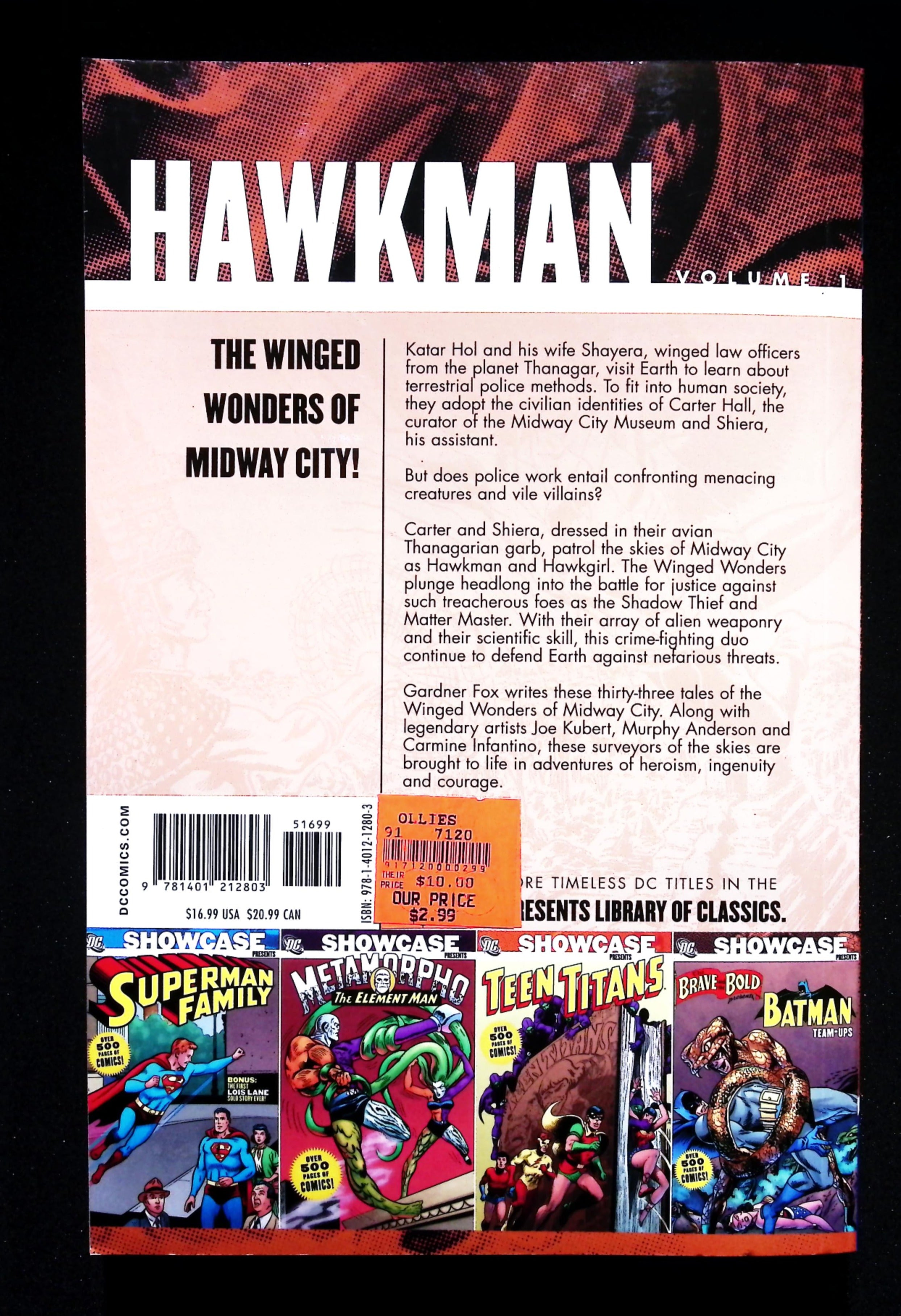 DC Showcase Presents HAWKMAN Vol 1 Over 500 Pages Black & White Comics MINT