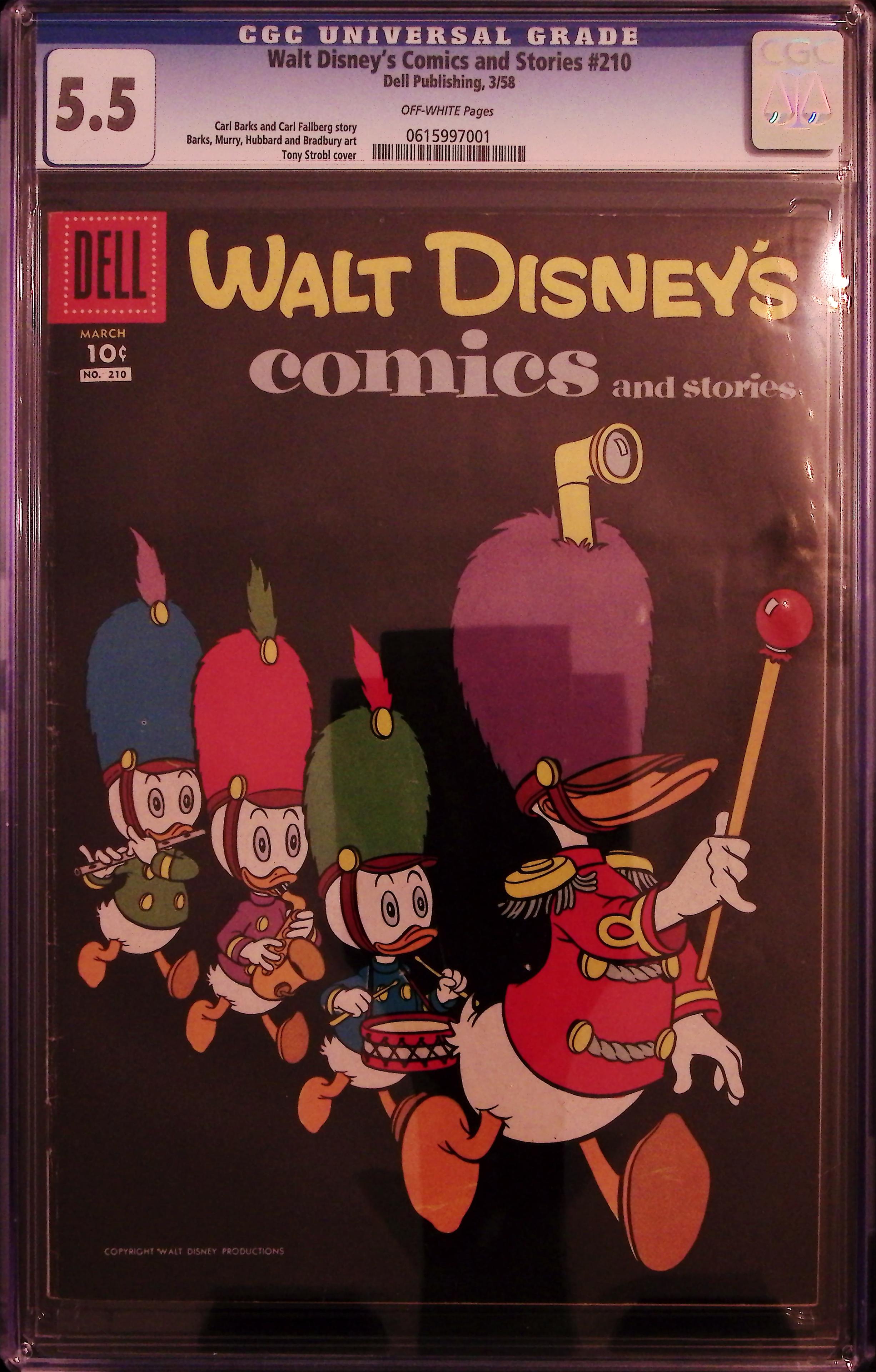 Walt Disney's Comics And Stories #210 CGC 5.5 Off White Pages
