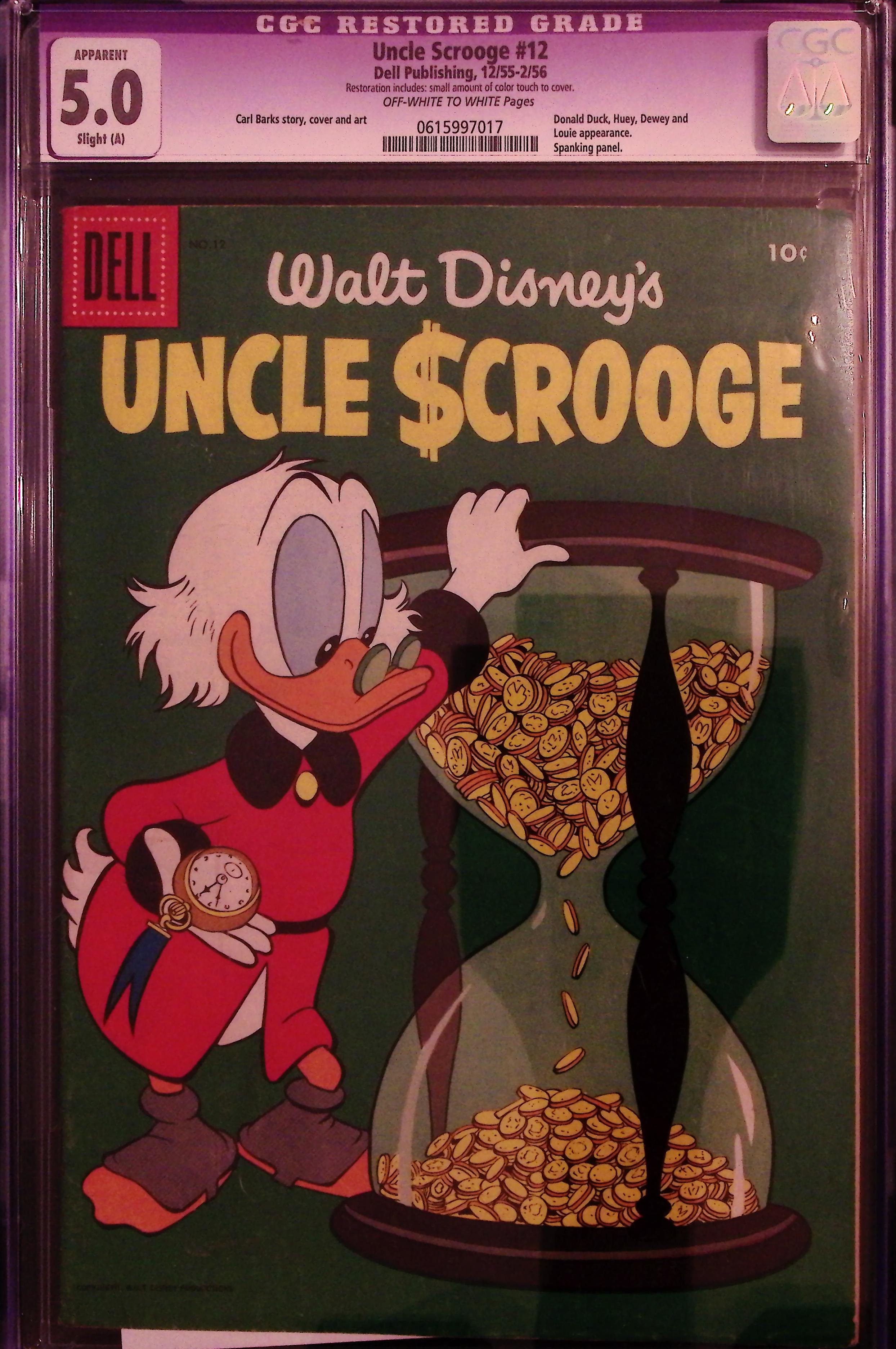 Uncle Scrooge #12 CGC 5.0 Restored Grade Off White To White Pages