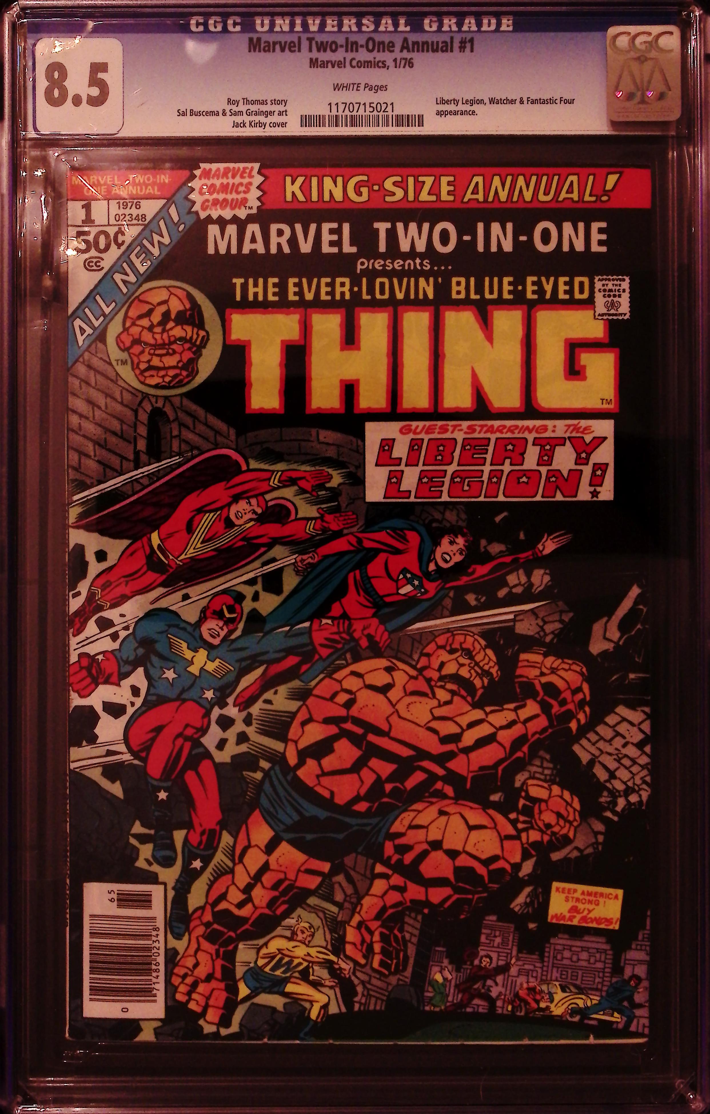 Marvel Two-In-One Annual #1 CGC 8.5 White Pages