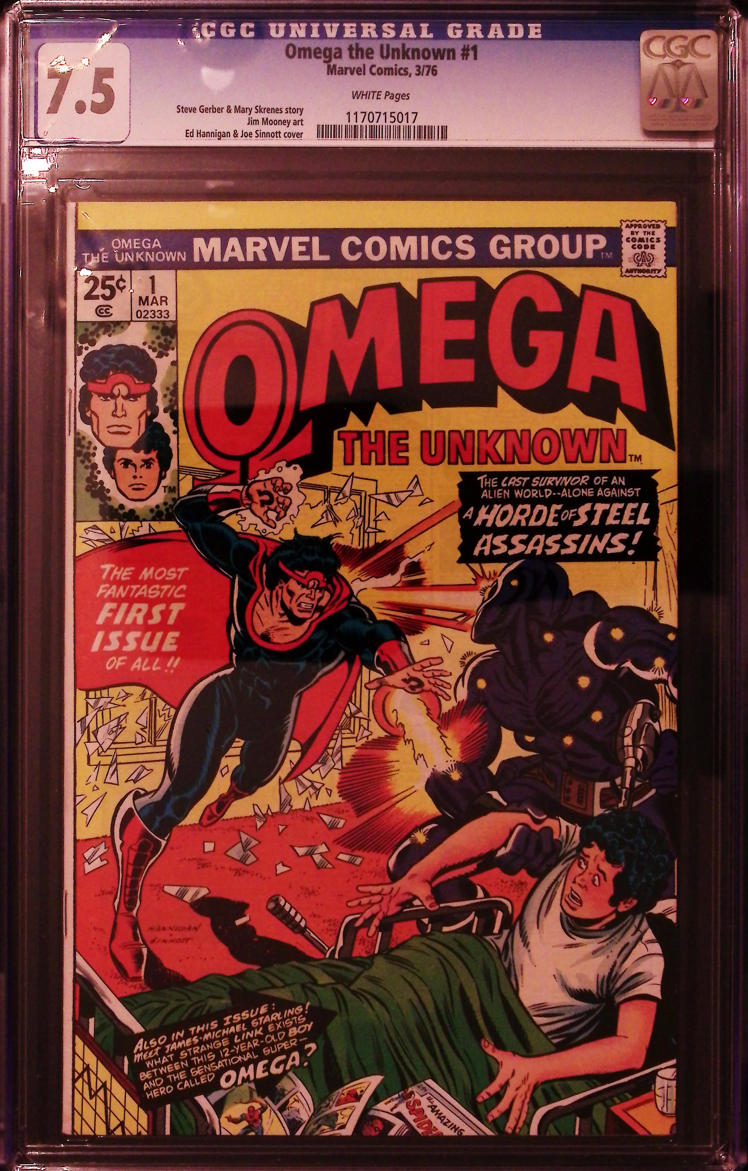 Omega The Unknown #1 CGC 7.5 White pages