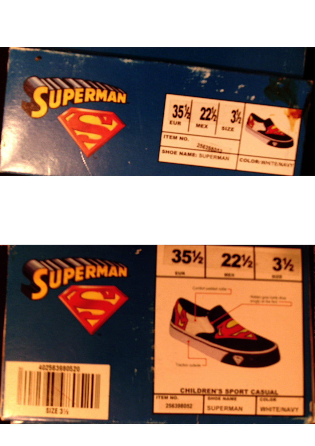 Superman Sneakers NIB Child's Size 3 1/2 - Mint Condition
