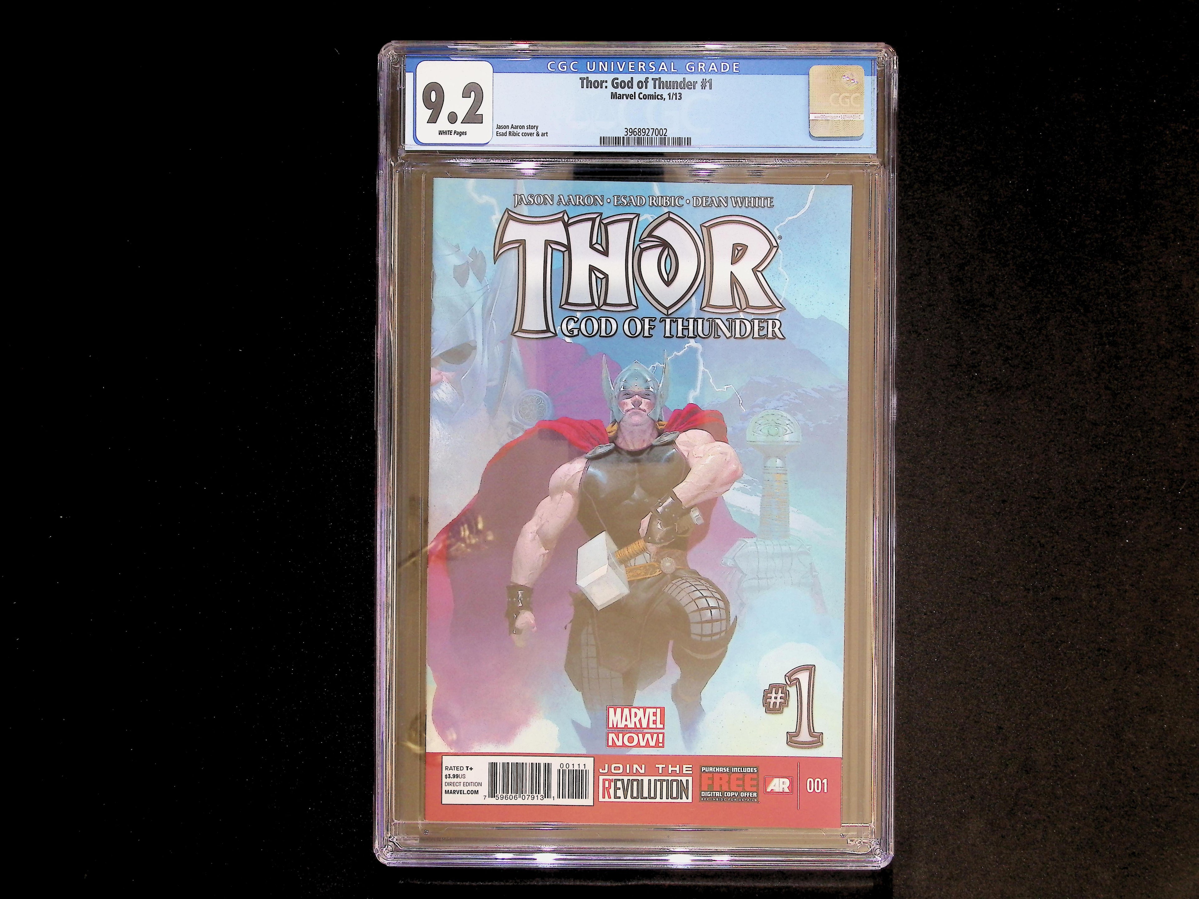 THOR  The God Of Thunder # 1  CGC 9.2 White Pages